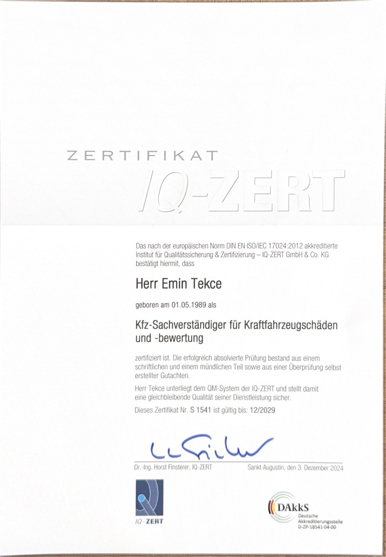 Zertifizierung an einer akkreditierten Stelle