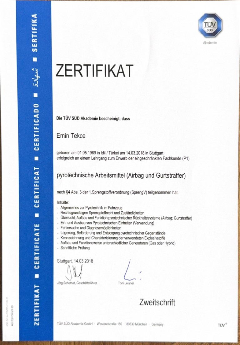 TÜV Pyrotechnik II